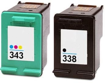 Remanufactured HP 338 Black and HP 343 Ink Cartridges 